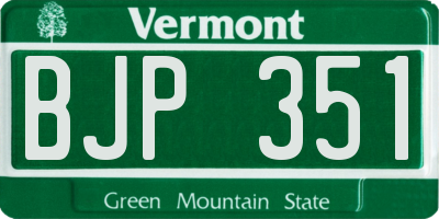 VT license plate BJP351