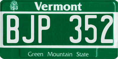 VT license plate BJP352