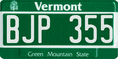 VT license plate BJP355