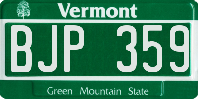 VT license plate BJP359