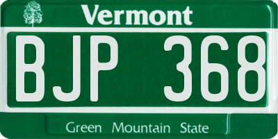 VT license plate BJP368