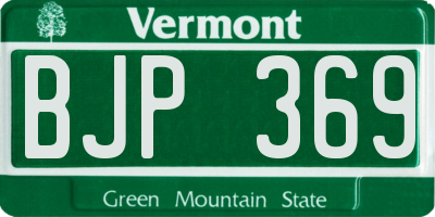 VT license plate BJP369