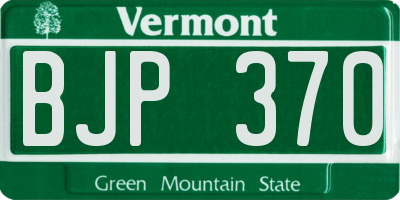 VT license plate BJP370