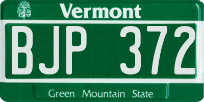 VT license plate BJP372