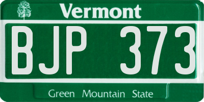 VT license plate BJP373