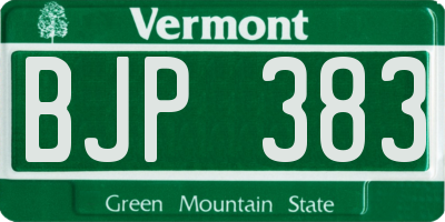 VT license plate BJP383