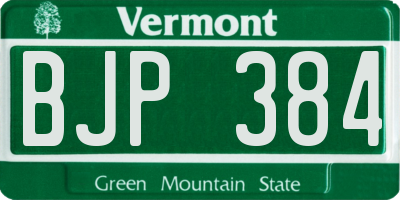 VT license plate BJP384