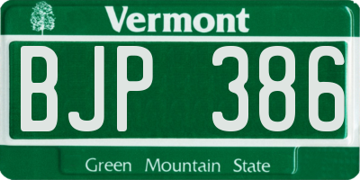 VT license plate BJP386