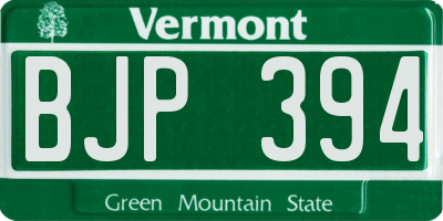 VT license plate BJP394