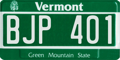 VT license plate BJP401