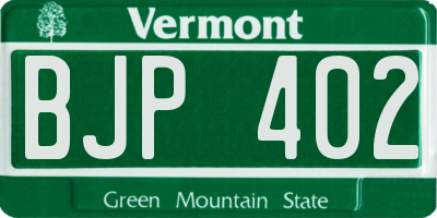 VT license plate BJP402