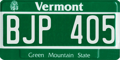VT license plate BJP405