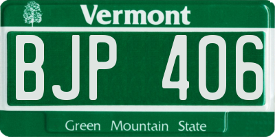 VT license plate BJP406