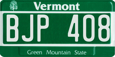 VT license plate BJP408