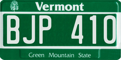 VT license plate BJP410