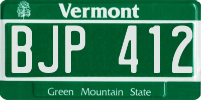 VT license plate BJP412