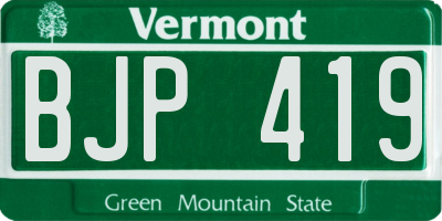 VT license plate BJP419