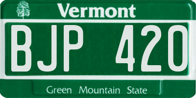 VT license plate BJP420