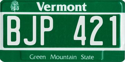VT license plate BJP421