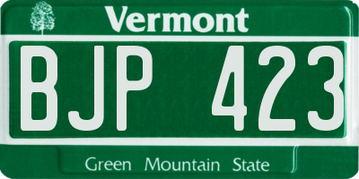 VT license plate BJP423
