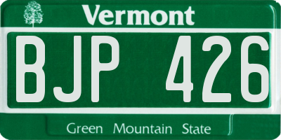 VT license plate BJP426