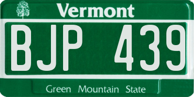 VT license plate BJP439