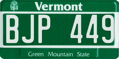 VT license plate BJP449