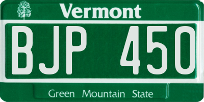 VT license plate BJP450