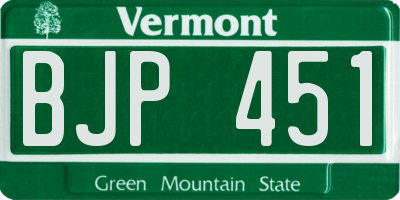 VT license plate BJP451