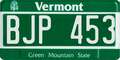 VT license plate BJP453
