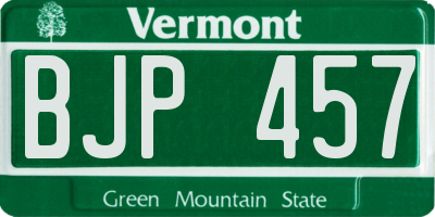 VT license plate BJP457