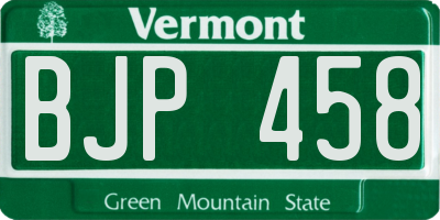 VT license plate BJP458
