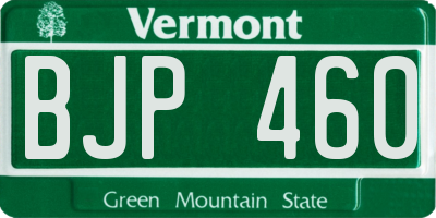 VT license plate BJP460