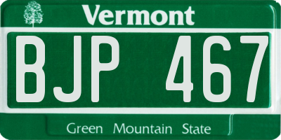 VT license plate BJP467