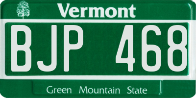 VT license plate BJP468
