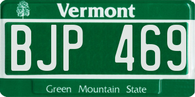 VT license plate BJP469