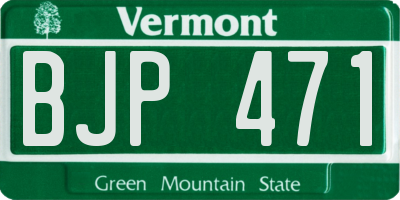 VT license plate BJP471