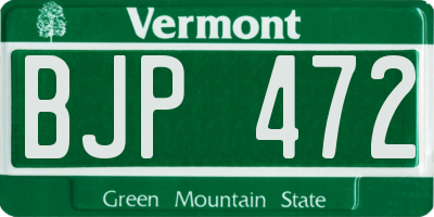 VT license plate BJP472