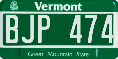VT license plate BJP474