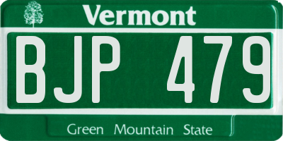 VT license plate BJP479