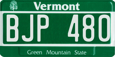 VT license plate BJP480