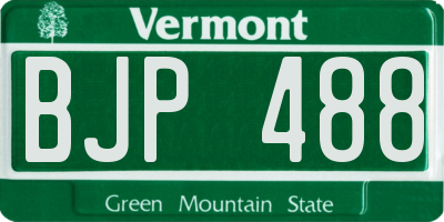 VT license plate BJP488