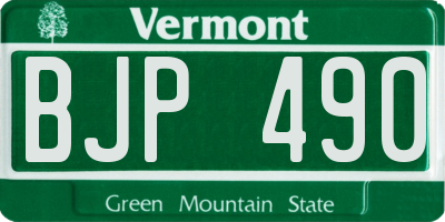 VT license plate BJP490