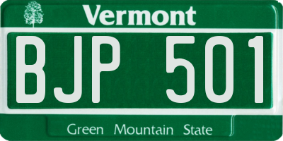 VT license plate BJP501