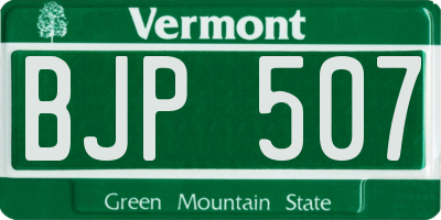 VT license plate BJP507
