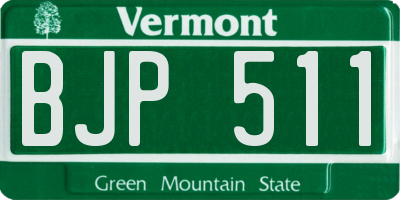 VT license plate BJP511