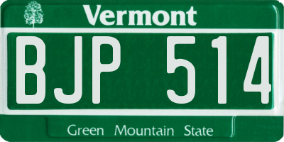 VT license plate BJP514