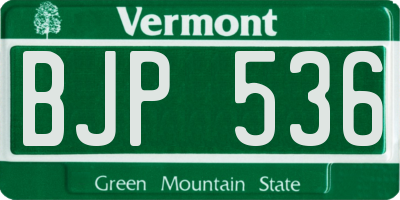 VT license plate BJP536