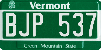 VT license plate BJP537