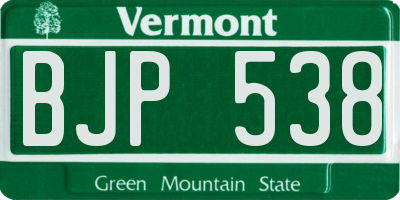 VT license plate BJP538